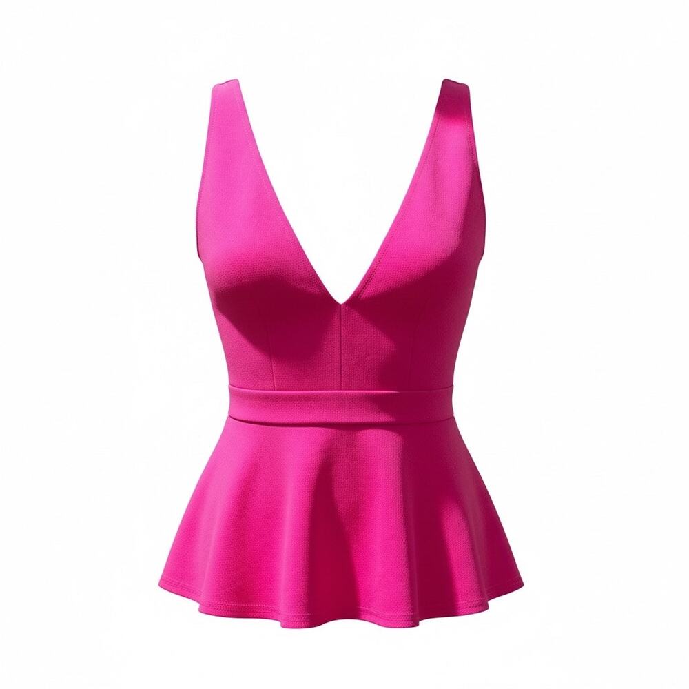 Boohoo Hot Pink Peplum Top – Size 18 – B42 W40